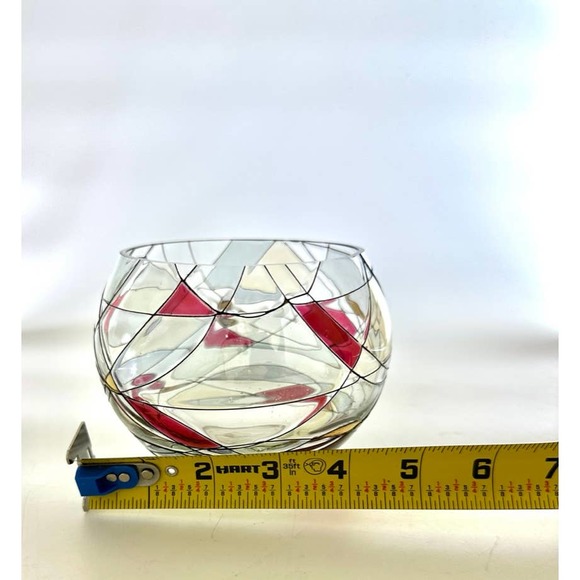 Retired Partylite Mosaic Calypso Glass Votive Holder Rose Bowl - Picture 7 of 10